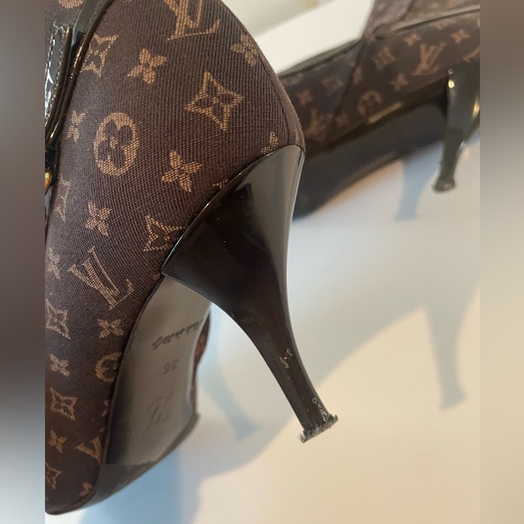 Louis Vuitton Brown Monogram Mimosa Mini Lin Ankle Boots - Picture 7 of 16